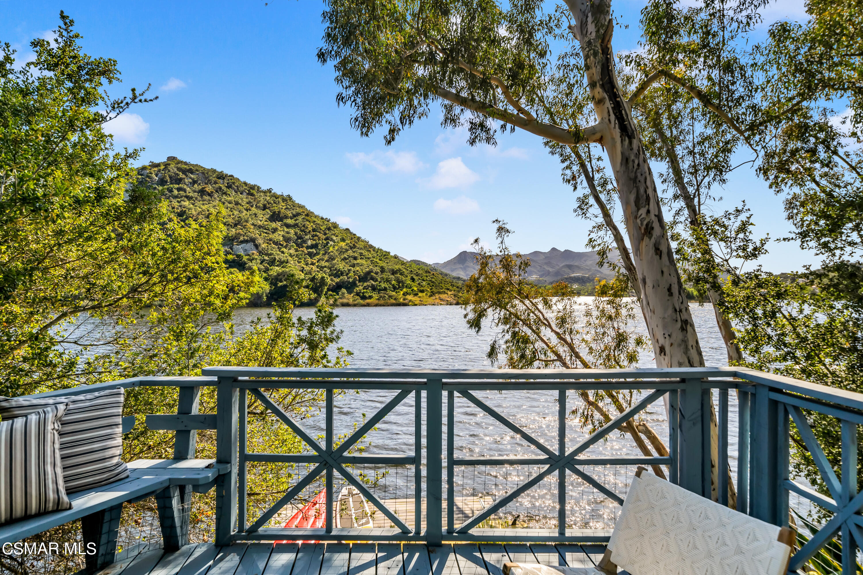 1999 Trentham Road Lake Sherwood, CA 91361 - Photo 51 of 61 a view of a balcony with wooden floor and fence