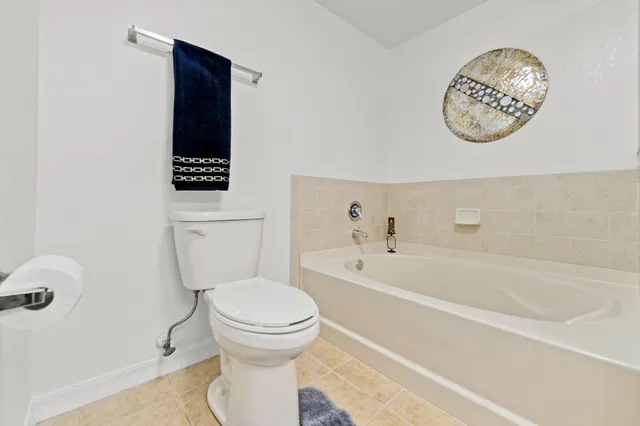 a bathroom with a toilet and a bathtub