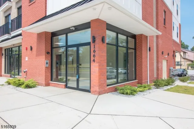 a view of a building with a street