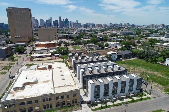 an aerial view of a house with sitting space