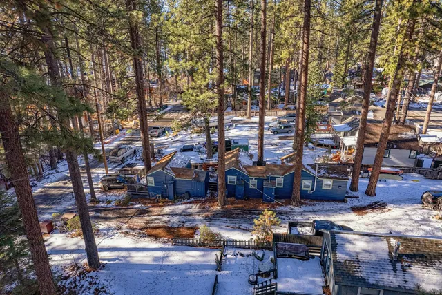 a view of a room with lots of trees