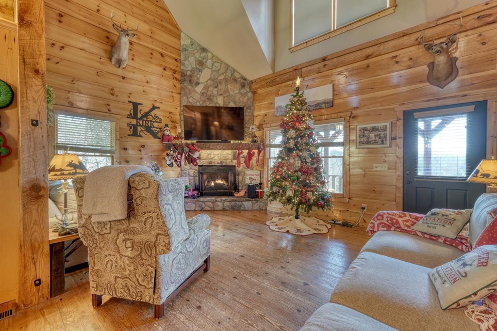2567 Todd Shook Road Young Harris, GA 30582 - Photo 13 of 62 a living room with furniture and a fireplace