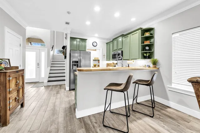 a living room with furniture