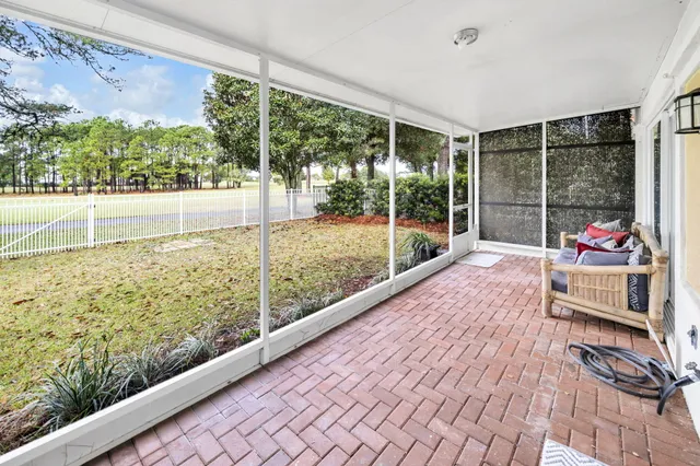 a view of a yard with an trees