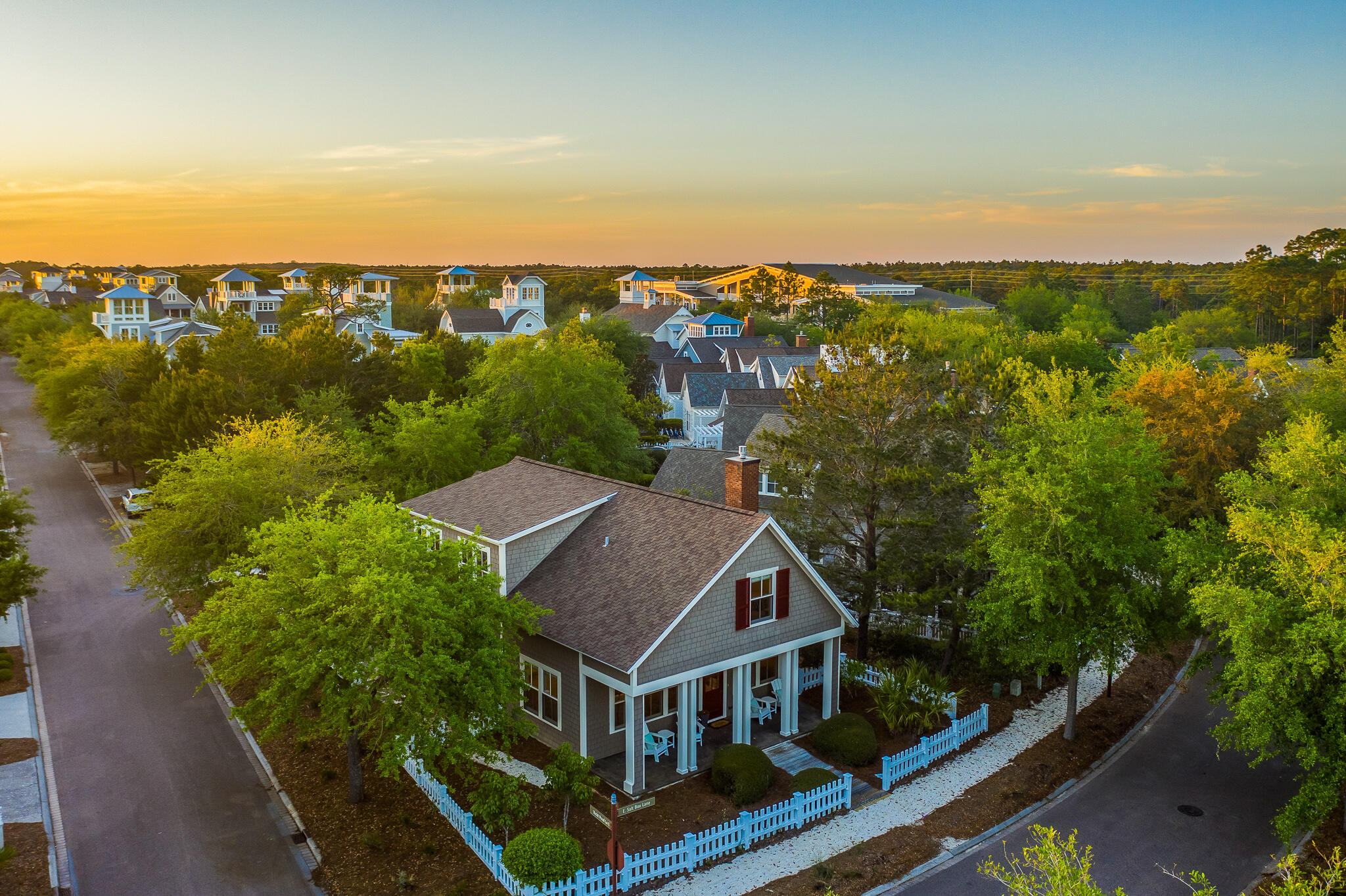 290 Salt Watersound, FL 32461 - Photo 43 of 45 an aerial view of residential houses with outdoor space and trees