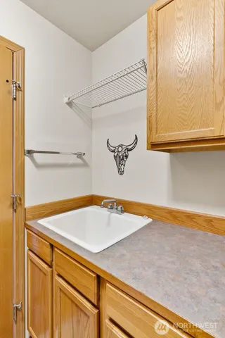 a view of a kitchen with an empty space