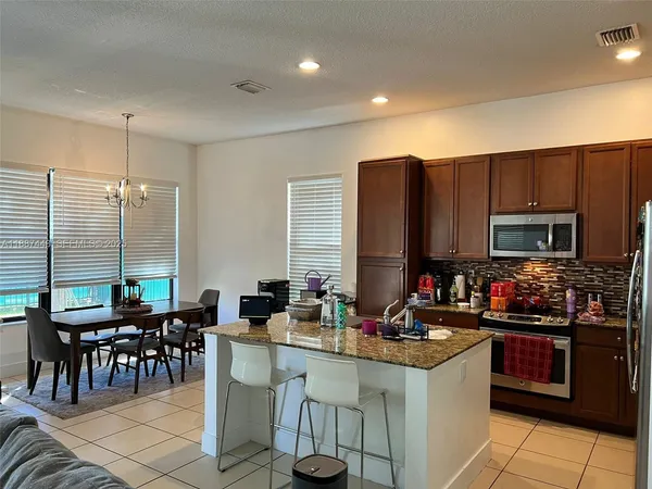 a kitchen with lots of counter top space