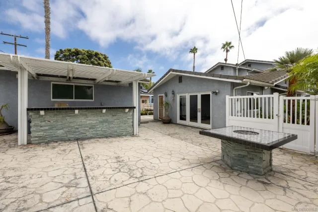 a view of a house with a patio