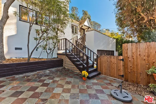 a view of outdoor space with a garden