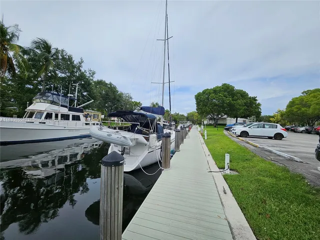 an aerial view of a house with outdoor space