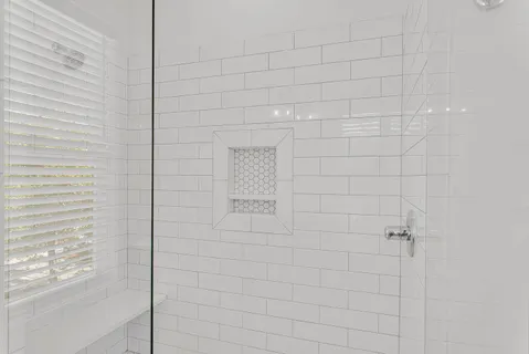 a view of a balcony with window