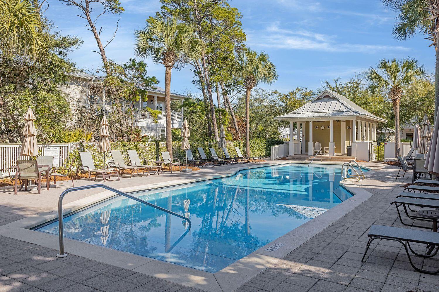 28 Hiker Street Santa Rosa Beach, FL 32459 - Photo 47 of 55 a swimming pool with outdoor seating and yard
