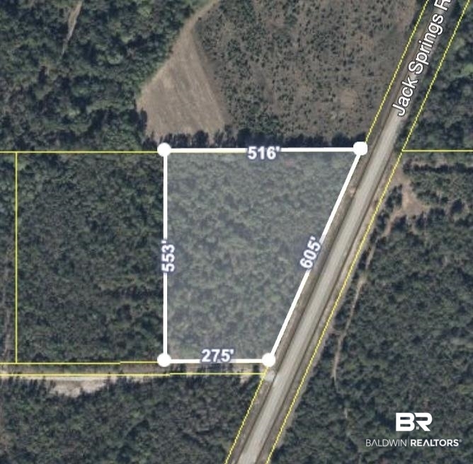 58979 Jack Springs Road Perdido, AL 36562 - Photo 2 of 2 Map / location featuring property boundaries highlighted