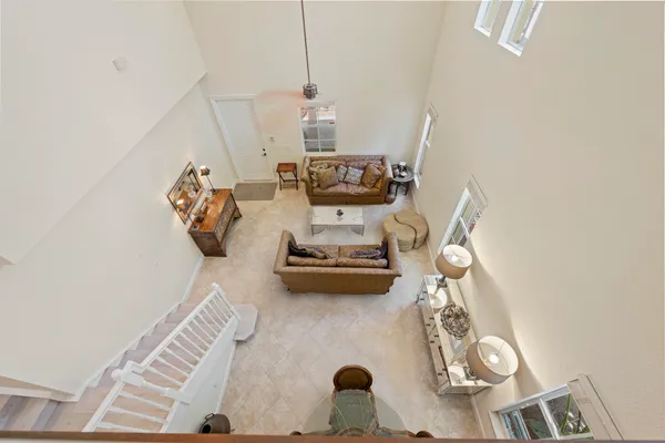 a living room with furniture and a couch