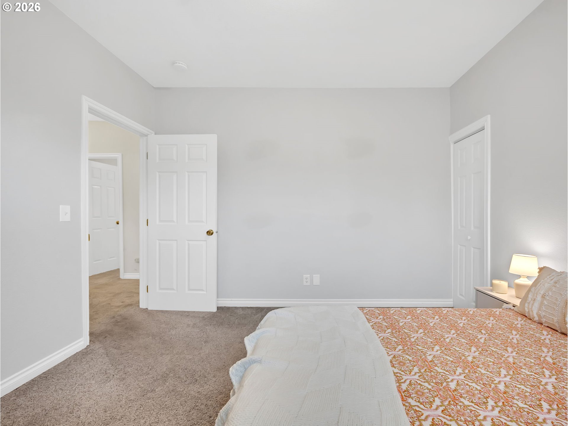 1312 Jackson Street Oregon City, OR 97045 - Photo 24 of 48 a bedroom with a bed and wooden floor