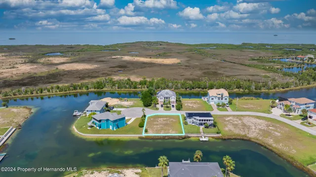 an aerial view of a house with a ocean view