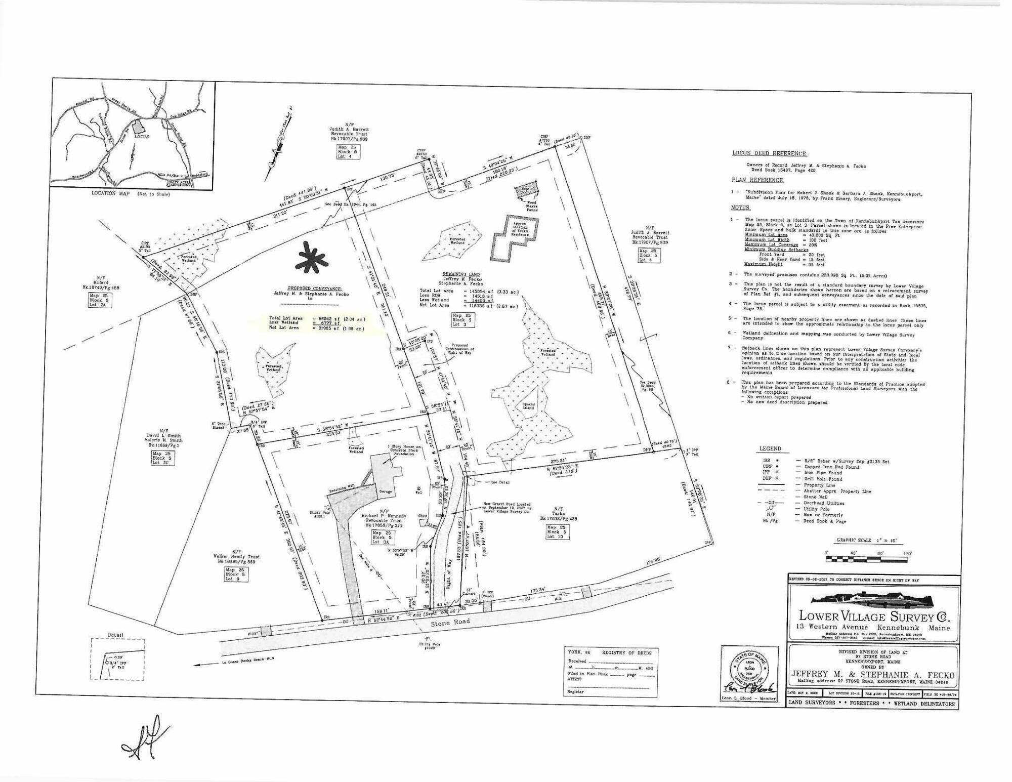 Tbd Stone Road Kennebunkport, ME 04046 - Photo 2 of 6 Survey Photo for MLS
