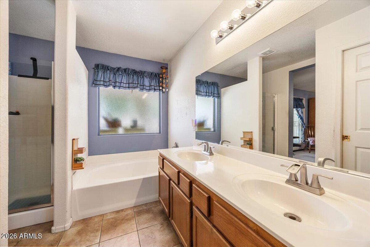 49 West Ivanhoe Street Gilbert, AZ 85233 - Photo 23 of 54 a bathroom with a tub a sink and mirror
