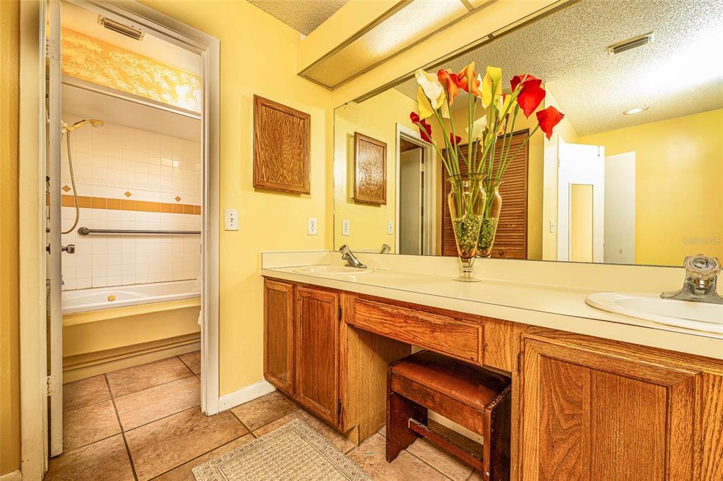 2903 Silver Ridge Drive Orlando, FL 32818 - Photo 15 of 27 a bathroom with a granite countertop sink and a mirror
