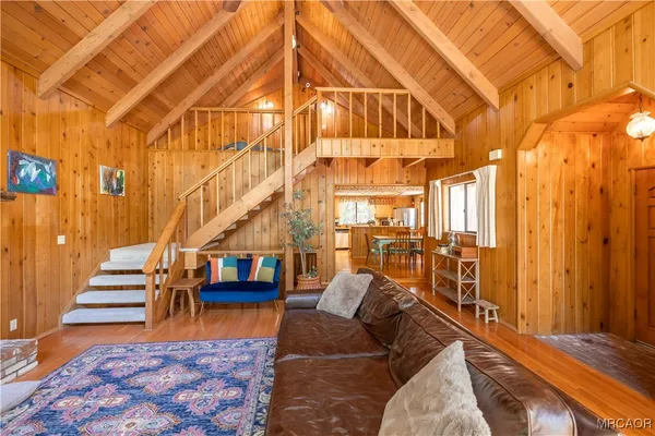 a living room with furniture