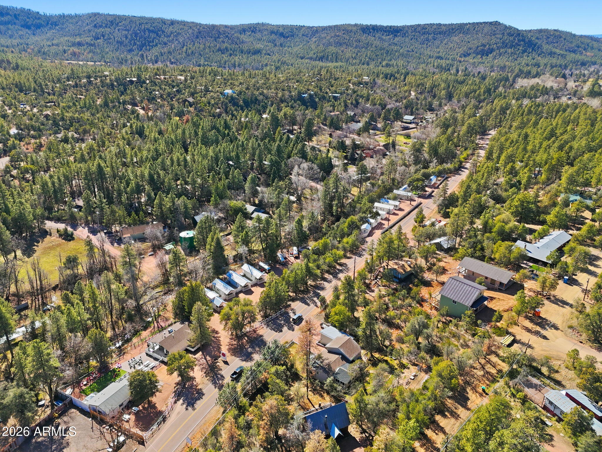 8247 Ralls Drive Pine, AZ 85544 - Photo 40 of 50 an aerial view of residential house and outdoor space