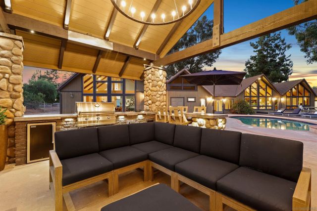 a view of a couch in a balcony