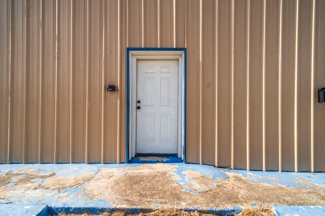 a view of a room with shelves