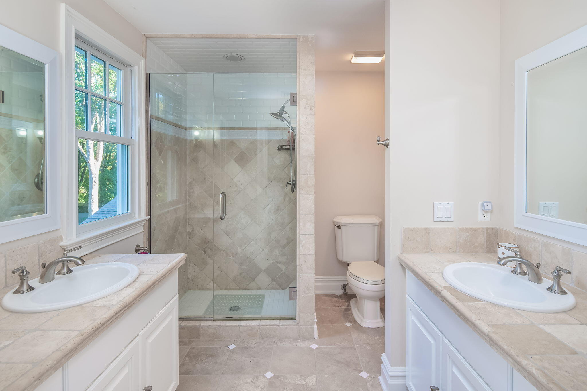 82 Pipers Hill Road Wilton, CT 06897 - Photo 22 of 35 a bathroom with a granite countertop sink toilet and shower