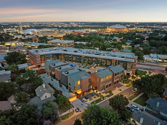an aerial view of multiple house
