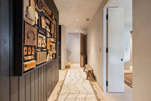 a view of a balcony from door