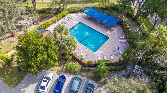 an aerial view of a house