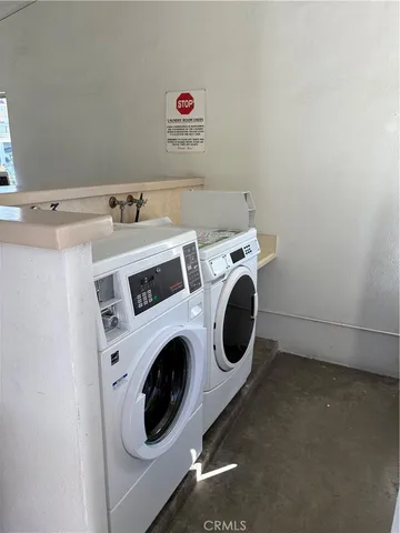 a close view of washer and dryer