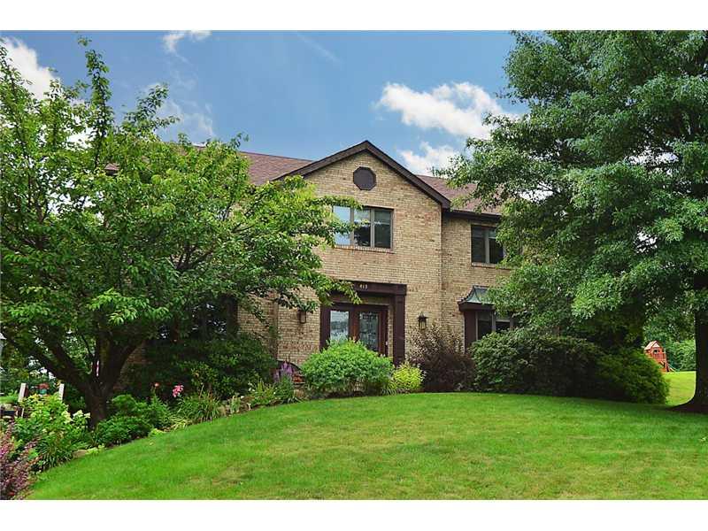 415 Pinkerton Road Wexford, PA 15090 - Photo 1 of 21 Exterior Front. Impressive brick Colonial in side walk neighborhood with beautiful & mature landscaping. Grand double door entrance with updated doors, rich in color. Extra wide driveway & oversized 2 car garage.