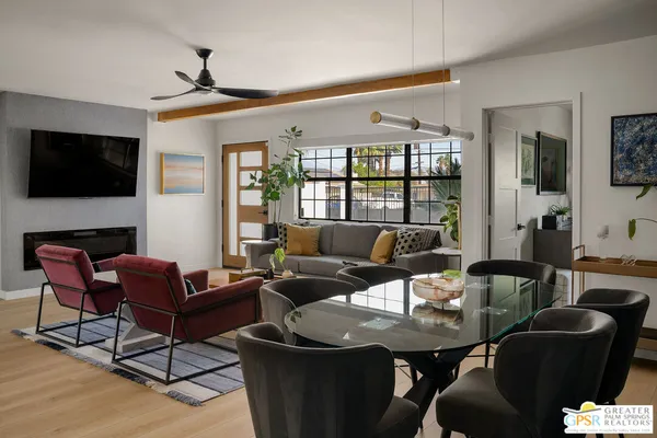 a living room with furniture