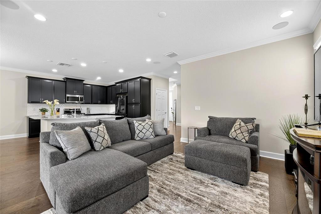 5534 Silver Sun Drive Apollo Beach, FL 33572 - Photo 16 of 76 a living room with furniture and kitchen view
