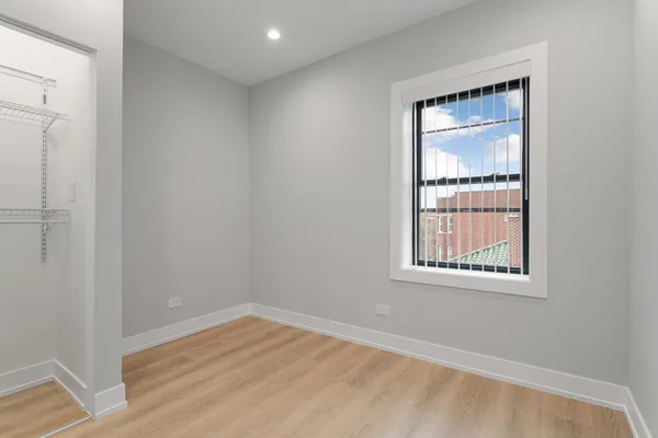 an empty room with a window