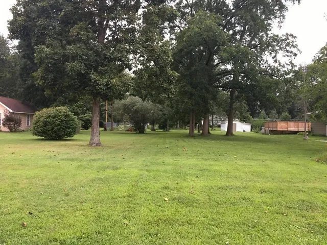 a view of a trees in front of a house