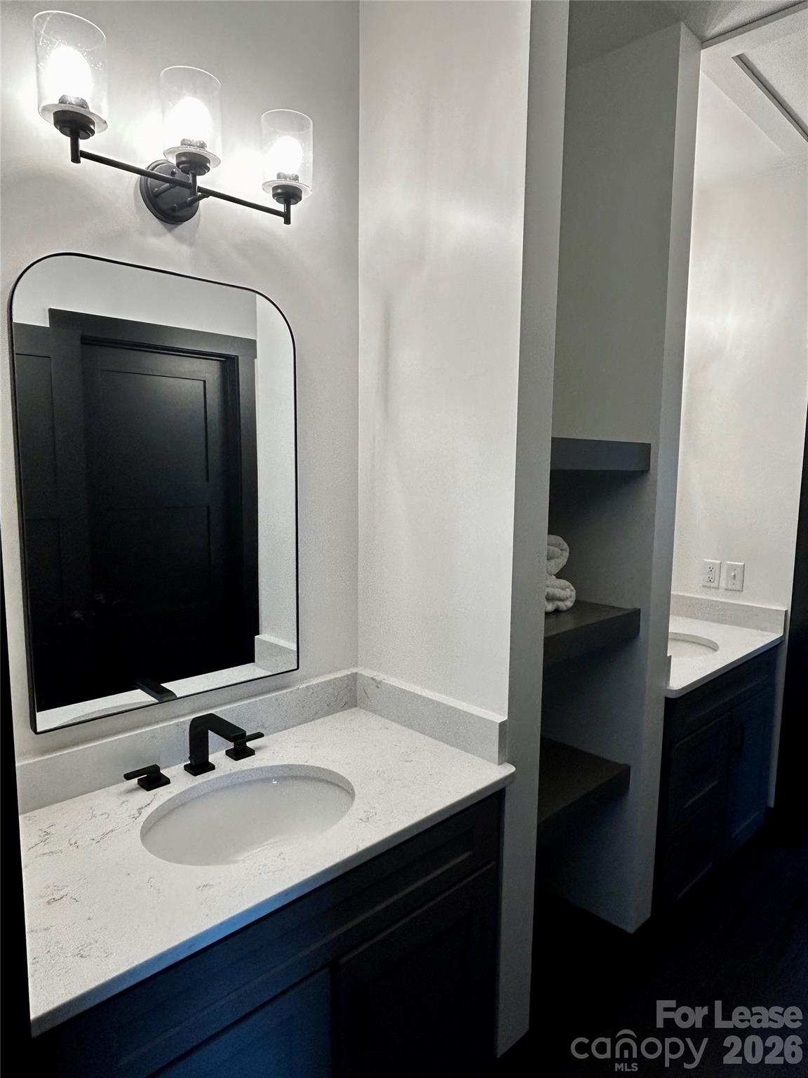 23 Shoals Falls Road Hendersonville, NC 28739 - Photo 12 of 13 a bathroom with a sink and a mirror