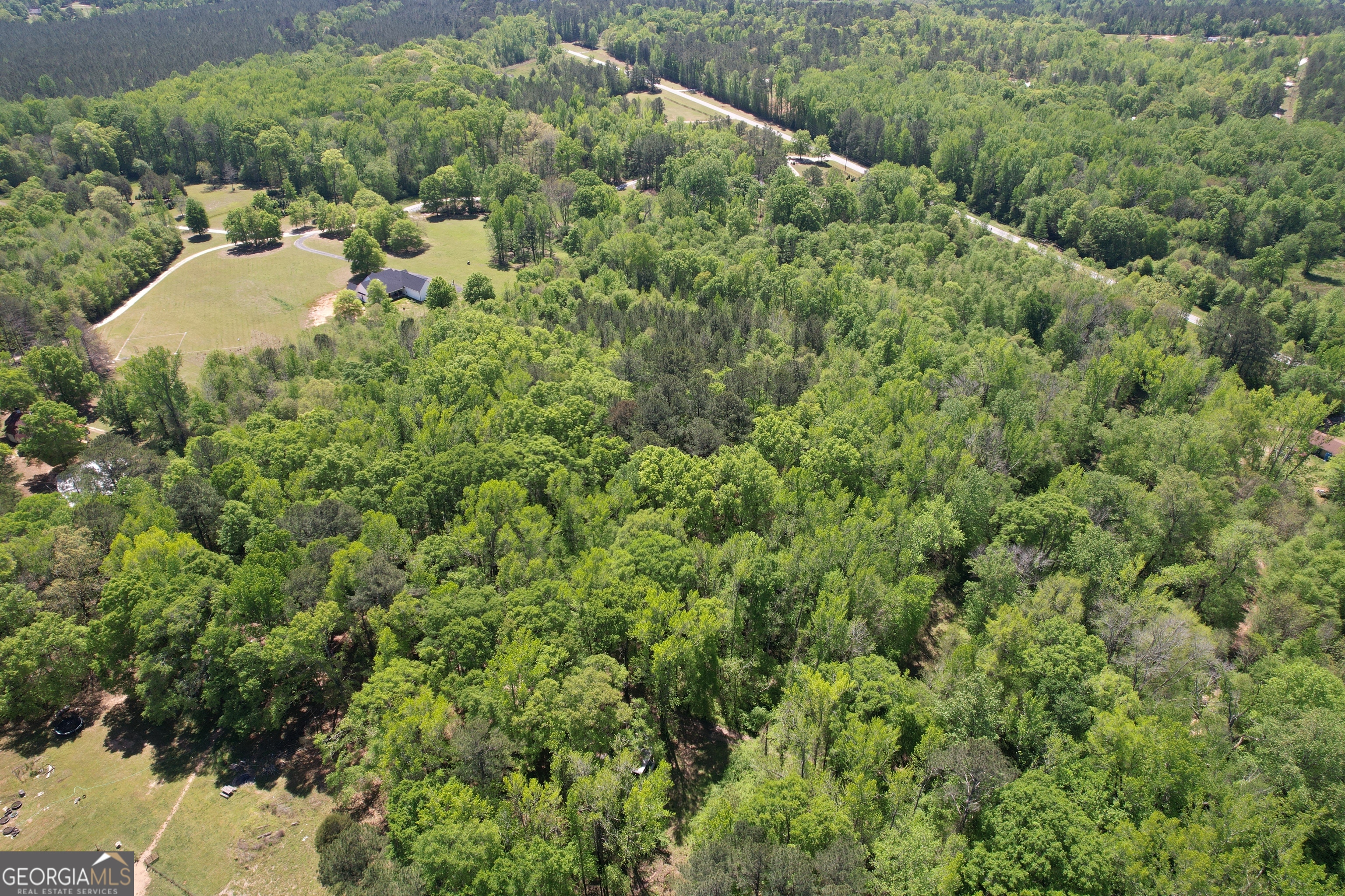 2310 Hollonville Road Williamson, GA 30292 - Photo 6 of 10 an aerial view of residential house with outdoor space and trees all around