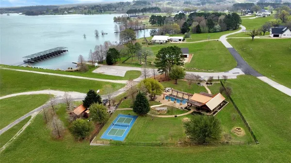 a view of a lake with outdoor space