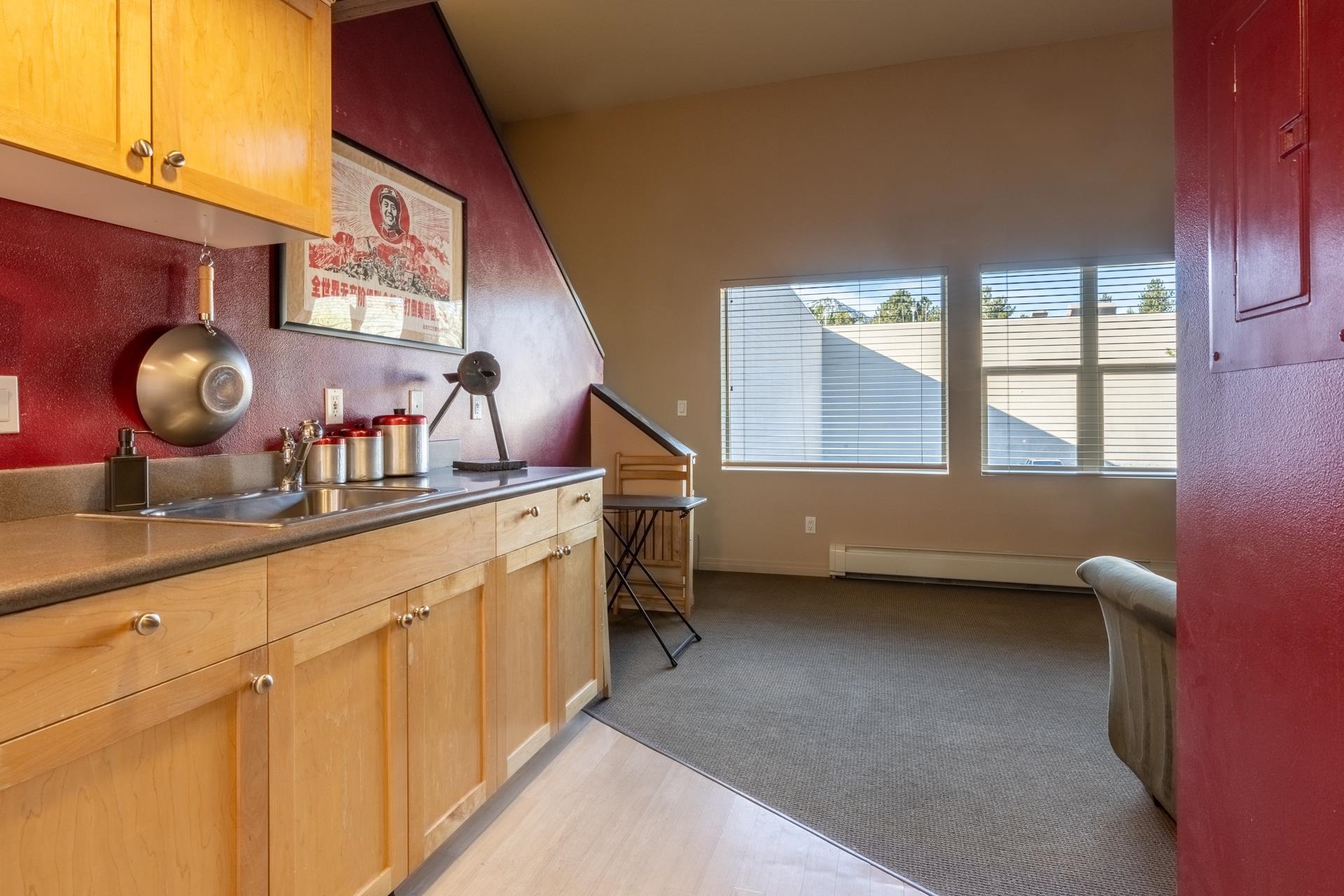436 Old Mammoth Road, Unit 1 Mammoth Lakes, CA 93546 - Photo 2 of 23 a kitchen with a sink cabinets and window