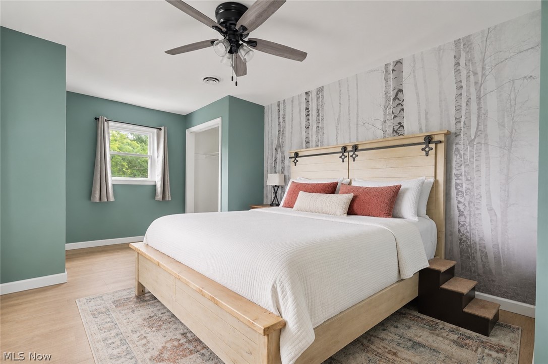 952 Ravenna Road Kent, OH 44240 - Photo 13 of 37 Master Bedroom with new LVT flooring and ceiling fan