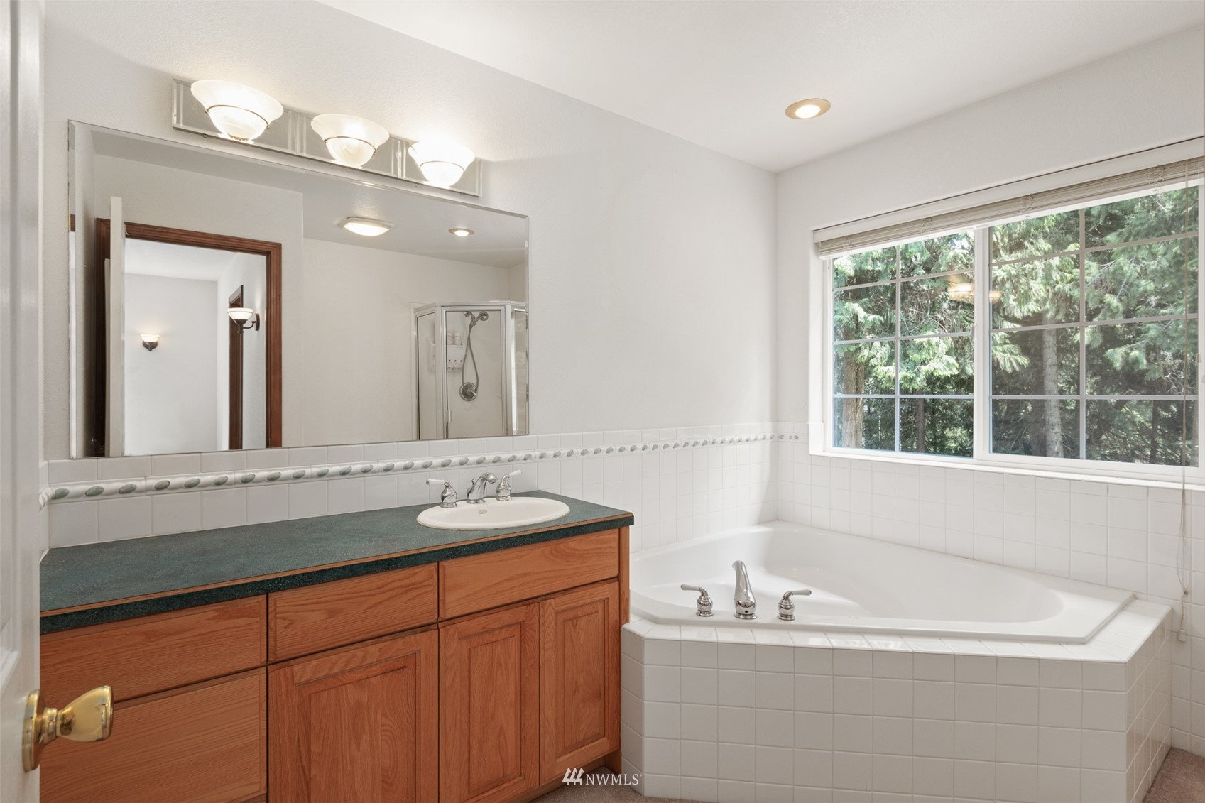 257 Riverside Road Sequim, WA 98382 - Photo 27 of 40 a bathroom with a sink and a mirror