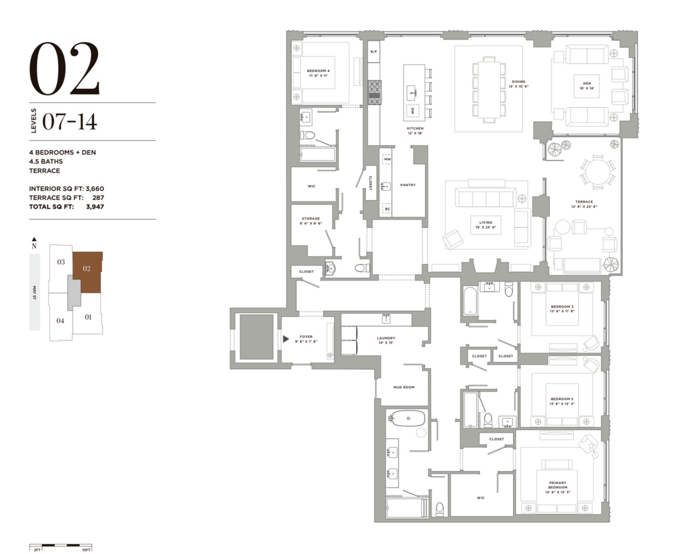 21 North May Street, Unit 1402 Chicago, IL 60607 - Photo 49 of 49 a picture of a bench in a bathroom