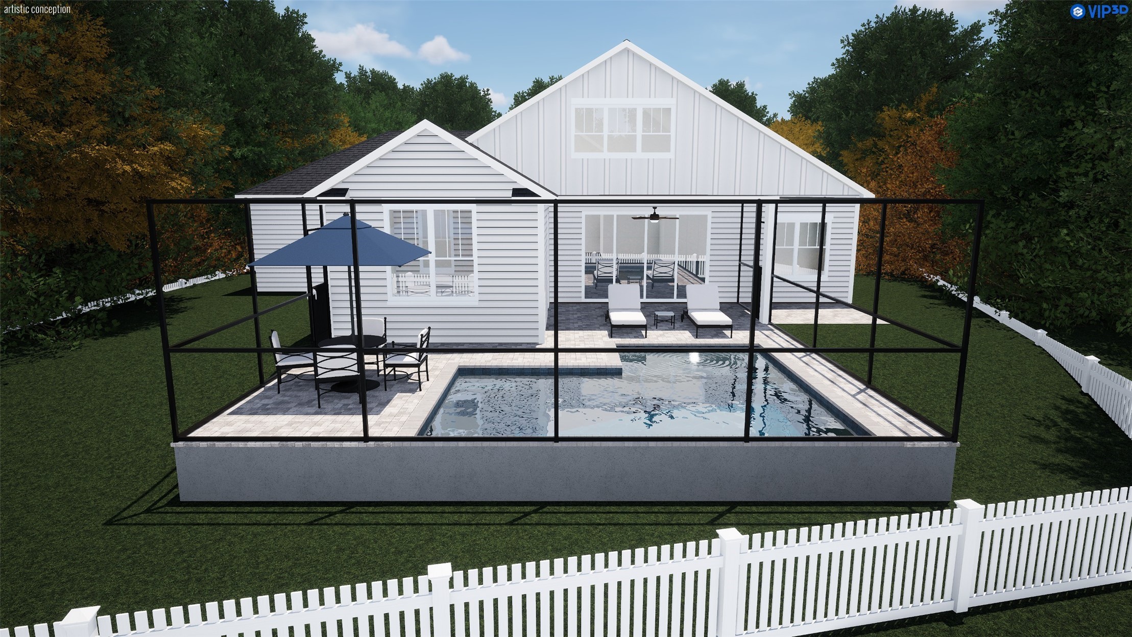 29302 Grandview Manor Yulee, FL 32097 - Photo 38 of 41 Pool drawing enclosed lanai