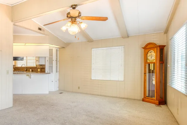 a view of a livingroom with a window