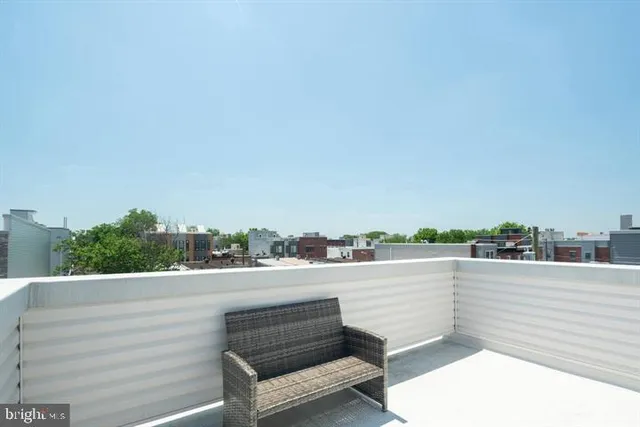 a view of terrace with city view