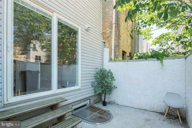 a potted plant sitting in front of a house