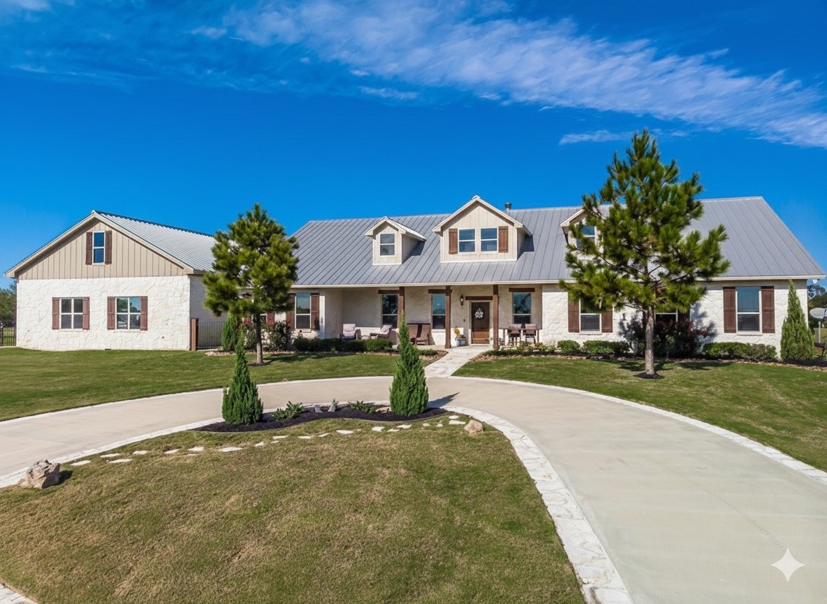 4999 Pin Oak Road Franklin, TX 77856 - Photo 1 of 47 a front view of a house with a yard