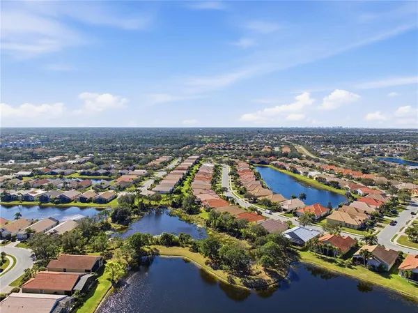 an aerial view of multiple house